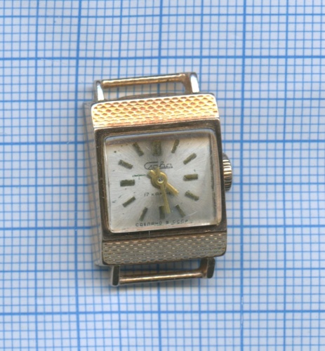 Часы «Слава» (золото 583 пробы, 17 камней, рабочие) 1968