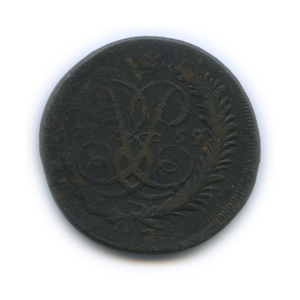 2 копейки 1759 — Вензель императрицы Елизаветы (Номинал над гербом)