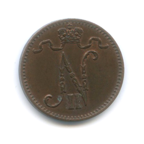 1 пенни 1913 — Для Финляндии. Вензель Николая II