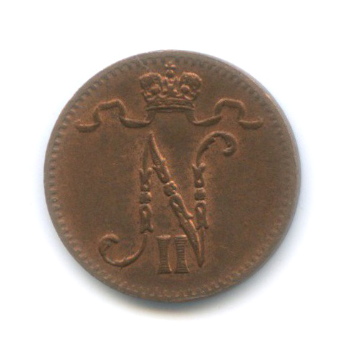 1 пенни 1916 — Для Финляндии. Вензель Николая II