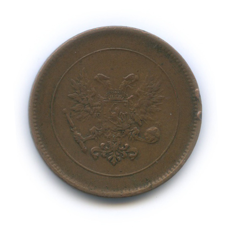 5 пенни 1917 — Для Финляндии. Орел
