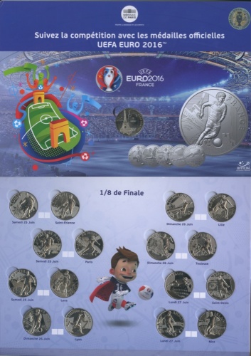 Набор официальных жетонов «UEFA EURO 2016 FRANCE» (в альбоме)