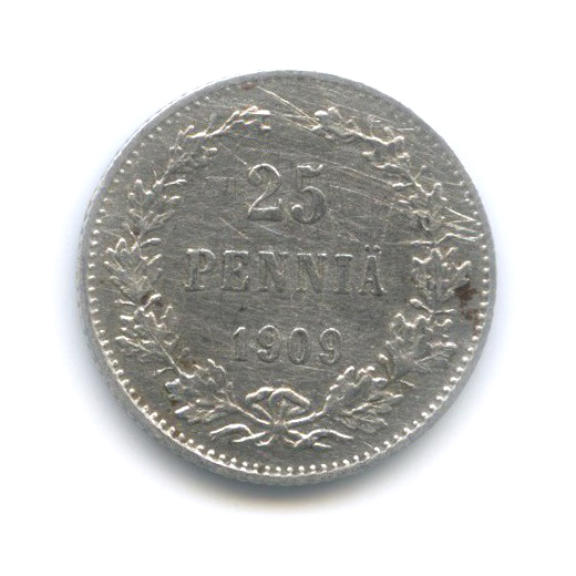 25 пенни 1909 L — Для Финляндии