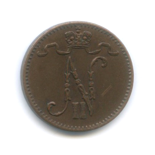 1 пенни 1913 — Для Финляндии. Вензель Николая II