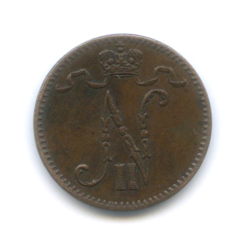 1 пенни 1913 — Для Финляндии. Вензель Николая II