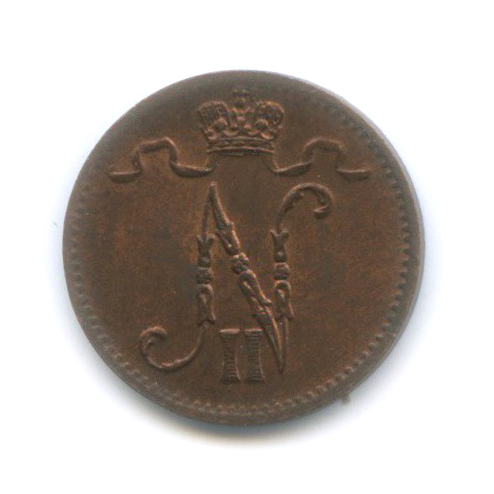 1 пенни 1915 — Для Финляндии. Вензель Николая II