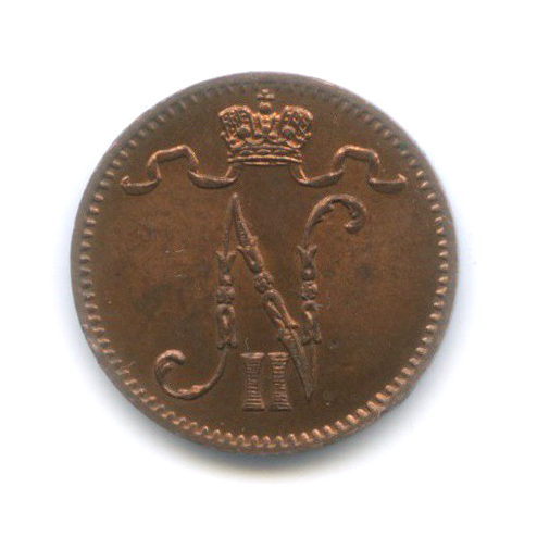 1 пенни 1913 — Для Финляндии. Вензель Николая II