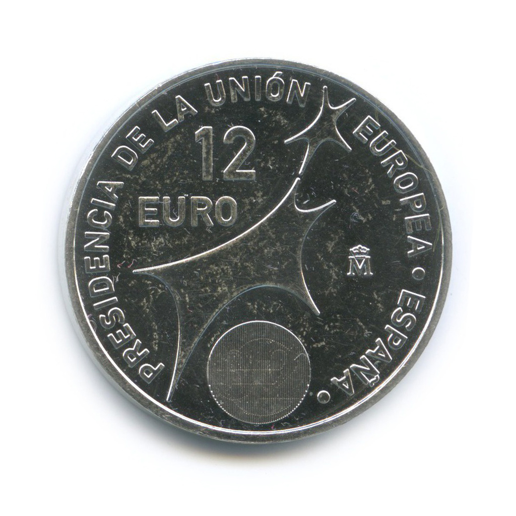 12 eur. 12 Евро. Монеты евро Испании. 12 Euro.