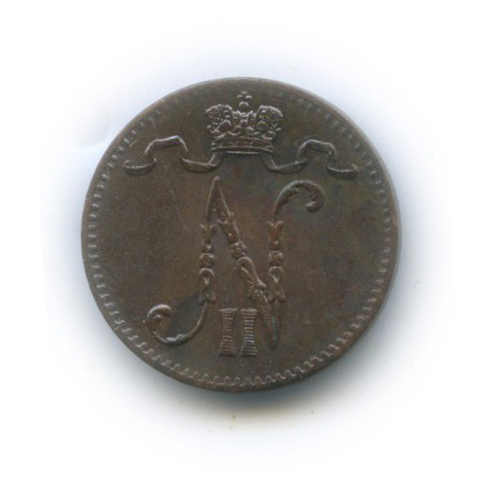 1 пенни 1907 — Для Финляндии. Вензель Николая II