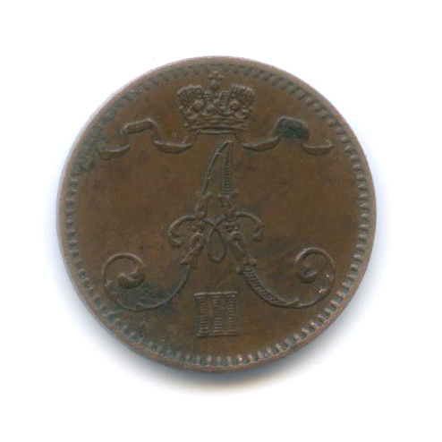1 пенни 1893 — Для Финляндии. Вензель Александра III