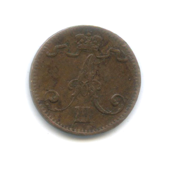 1 пенни 1883 — Для Финляндии. Вензель Александра III
