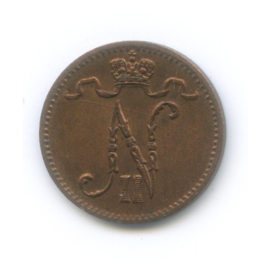 1 пенни 1916 — Для Финляндии. Вензель Николая II