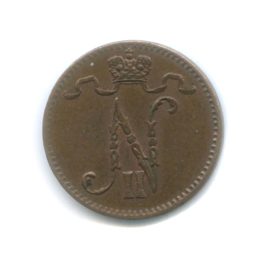 1 пенни 1915 — Для Финляндии. Вензель Николая II