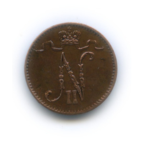 1 пенни 1905 — Для Финляндии. Вензель Николая II