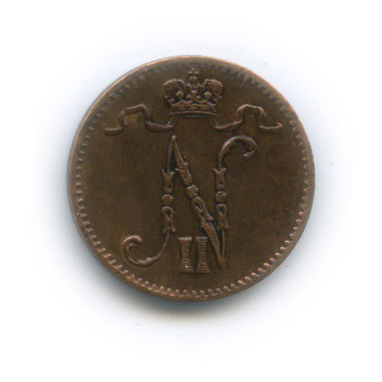 1 пенни 1911 — Для Финляндии. Вензель Николая II