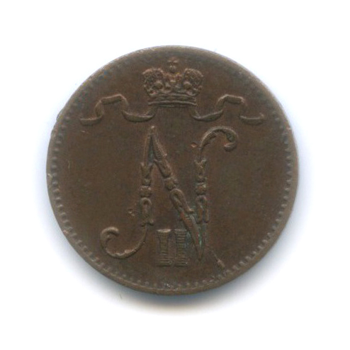 1 пенни 1915 — Для Финляндии. Вензель Николая II