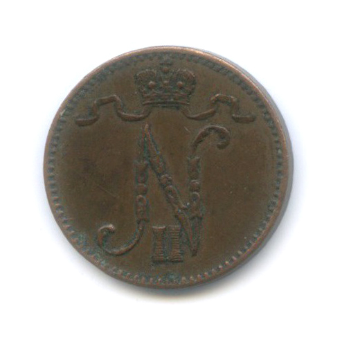 1 пенни 1912 — Для Финляндии. Вензель Николая II