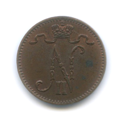 1 пенни 1911 — Для Финляндии. Вензель Николая II