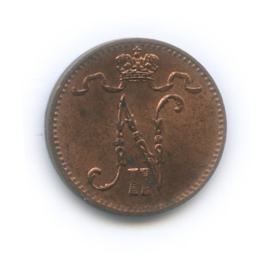 1 пенни 1915 — Для Финляндии. Вензель Николая II