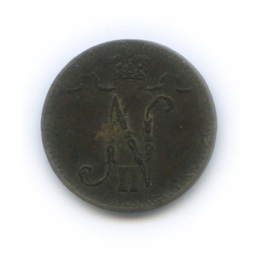 1 пенни 1907 — Для Финляндии. Вензель Николая II