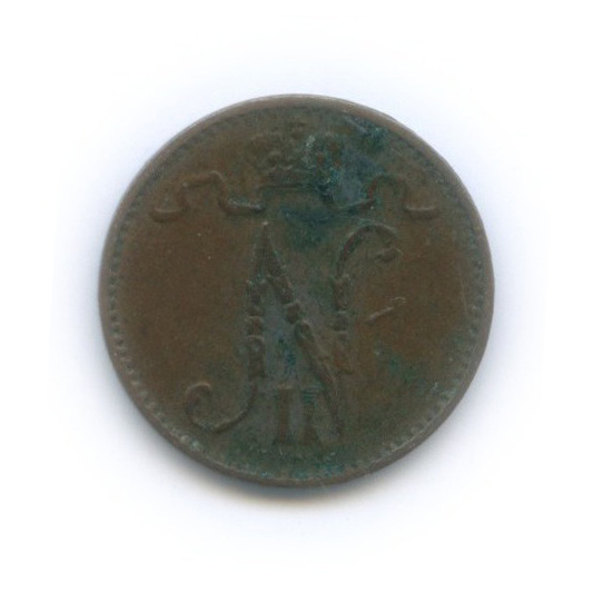 1 пенни 1914 — Для Финляндии. Вензель Николая II
