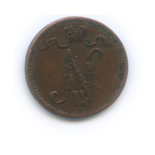 1 пенни 1909 — Для Финляндии. Вензель Николая II