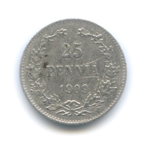 25 пенни 1909 L — Для Финляндии