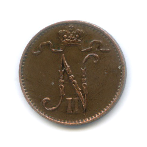 1 пенни 1915 — Для Финляндии. Вензель Николая II