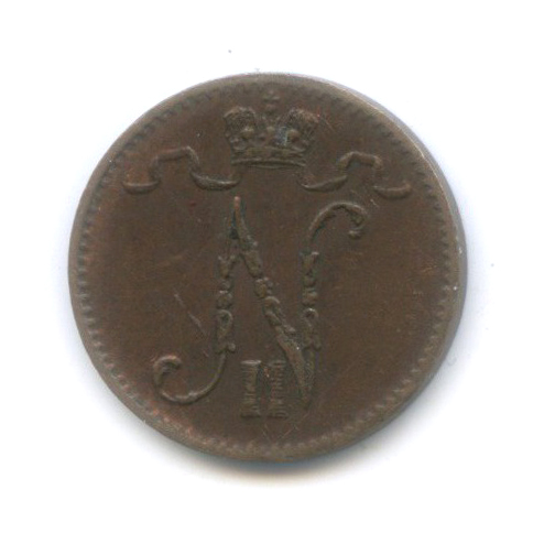 1 пенни 1912 — Для Финляндии. Вензель Николая II