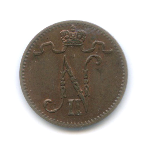 1 пенни 1915 — Для Финляндии. Вензель Николая II