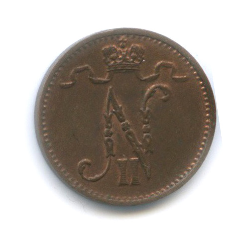 1 пенни 1915 — Для Финляндии. Вензель Николая II