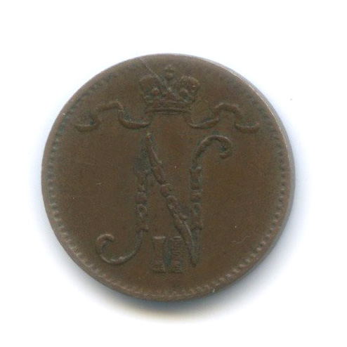 1 пенни 1912 — Для Финляндии. Вензель Николая II