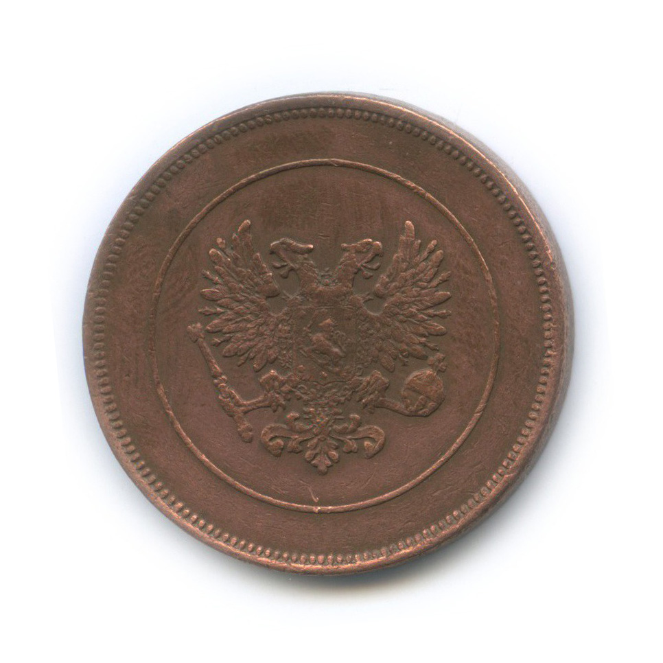 10 пенни 1917 — Для Финляндии. Вензель Николая II