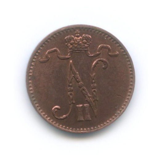 1 пенни 1912 — Для Финляндии. Вензель Николая II
