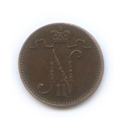 1 пенни 1902 — Для Финляндии. Вензель Николая II