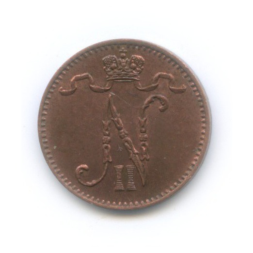 1 пенни 1905 — Для Финляндии. Вензель Николая II