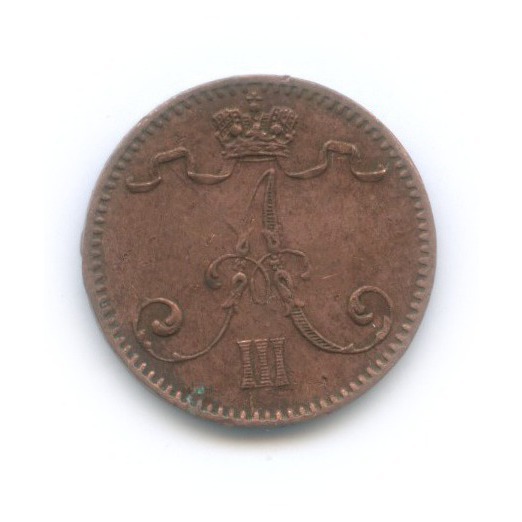 1 пенни 1893 — Для Финляндии. Вензель Александра III
