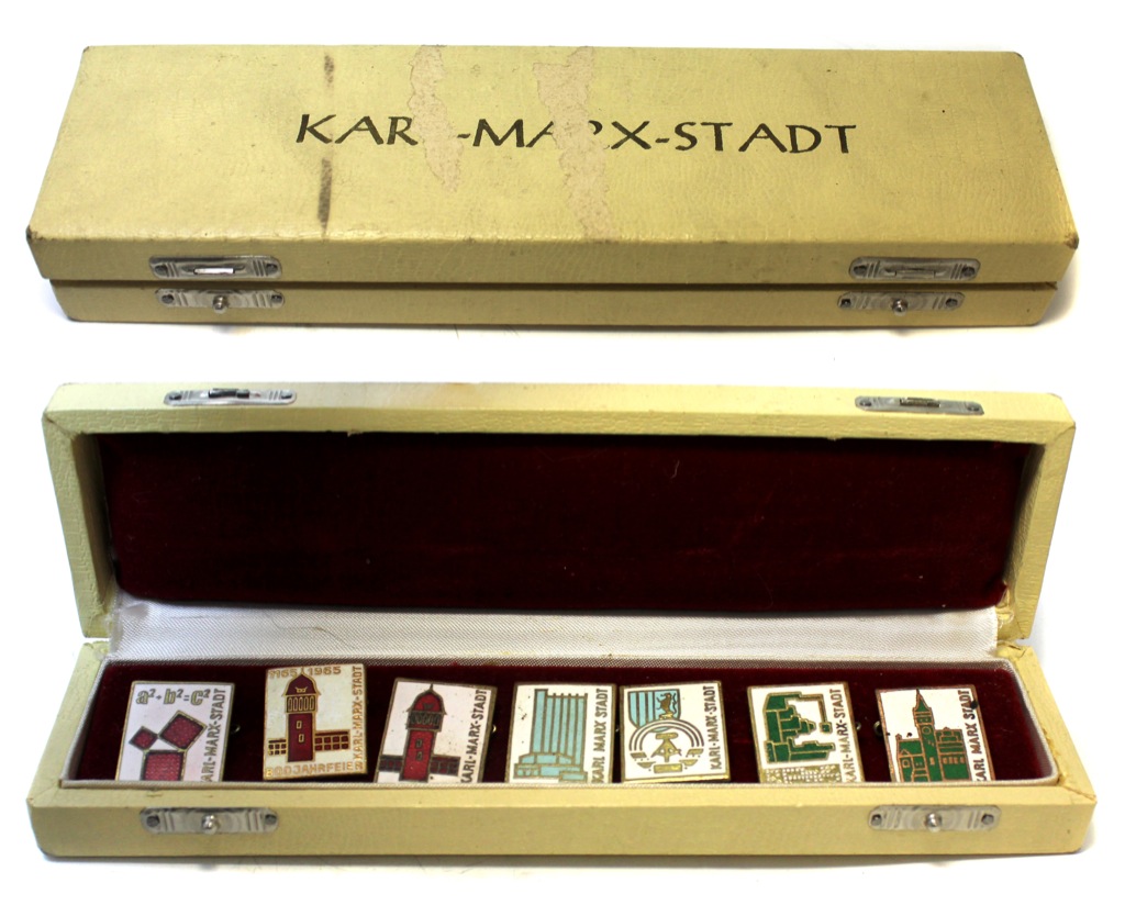 Лот значков «Karl Marx Stadt» / «Карл-Маркс-Штадт» (латунь, горячая ...