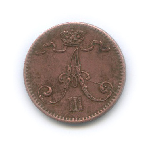 1 пенни 1883 — Для Финляндии. Вензель Александра III