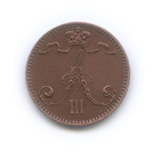 1 пенни 1893 — Для Финляндии. Вензель Александра III