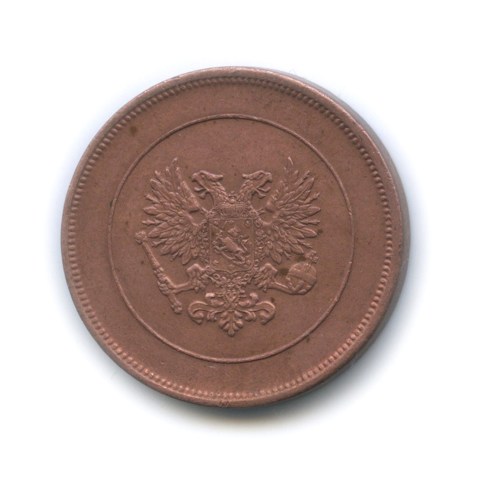 10 пенни 1917 — Для Финляндии. Вензель Николая II