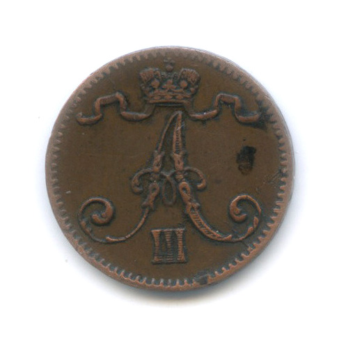 1 пенни 1883 — Для Финляндии. Вензель Александра III