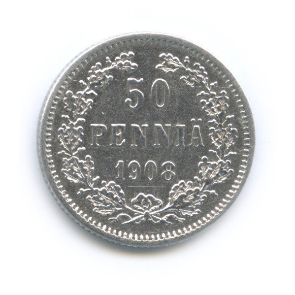 50 пенни 1908 L — Для Финляндии