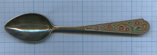 Ложка чайная (серебро 875 пробы, эмали)