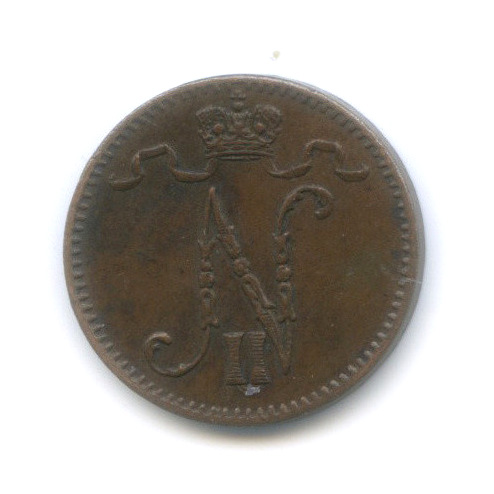 1 пенни 1913 — Для Финляндии. Вензель Николая II