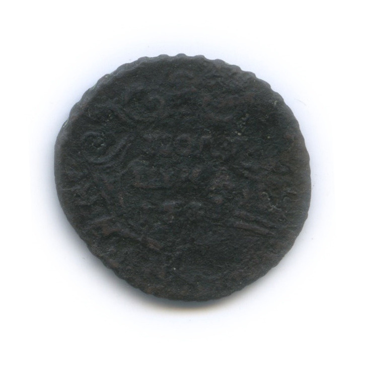 Полушка (¼ копейки) 1731 — (¼ копейки), перечекан из «крестовой» копейки (Орел 1730 г.)