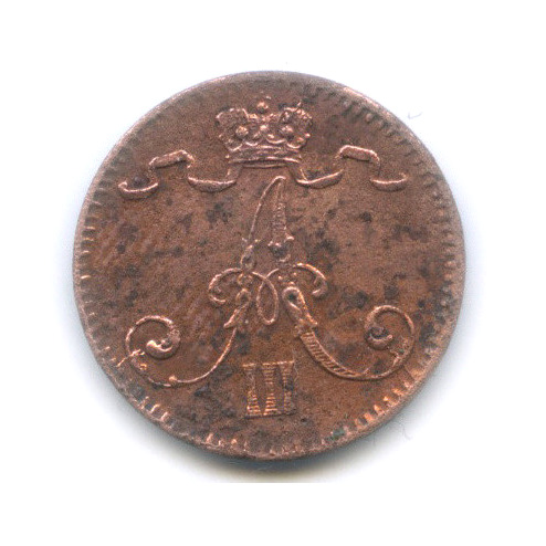 1 пенни 1883 — Для Финляндии. Вензель Александра III