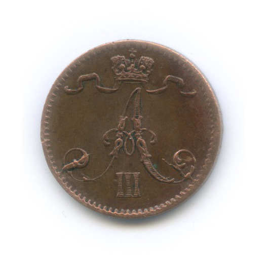 1 пенни 1888 — Для Финляндии. Вензель Александра III