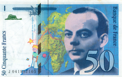 50 франков (Портрет Антуана де Сент-Экзюпери, логотип «Маленький принц») 1997