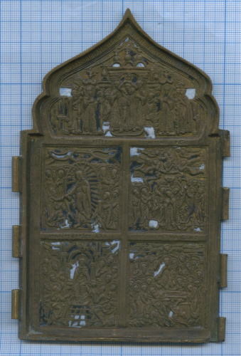 Створка складня средняя (XIX век, бронза, эмали)